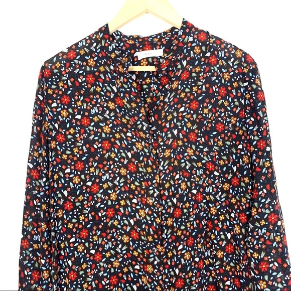 A.L.C. | black Rey Floral silk button down Top - Picture 4 of 8